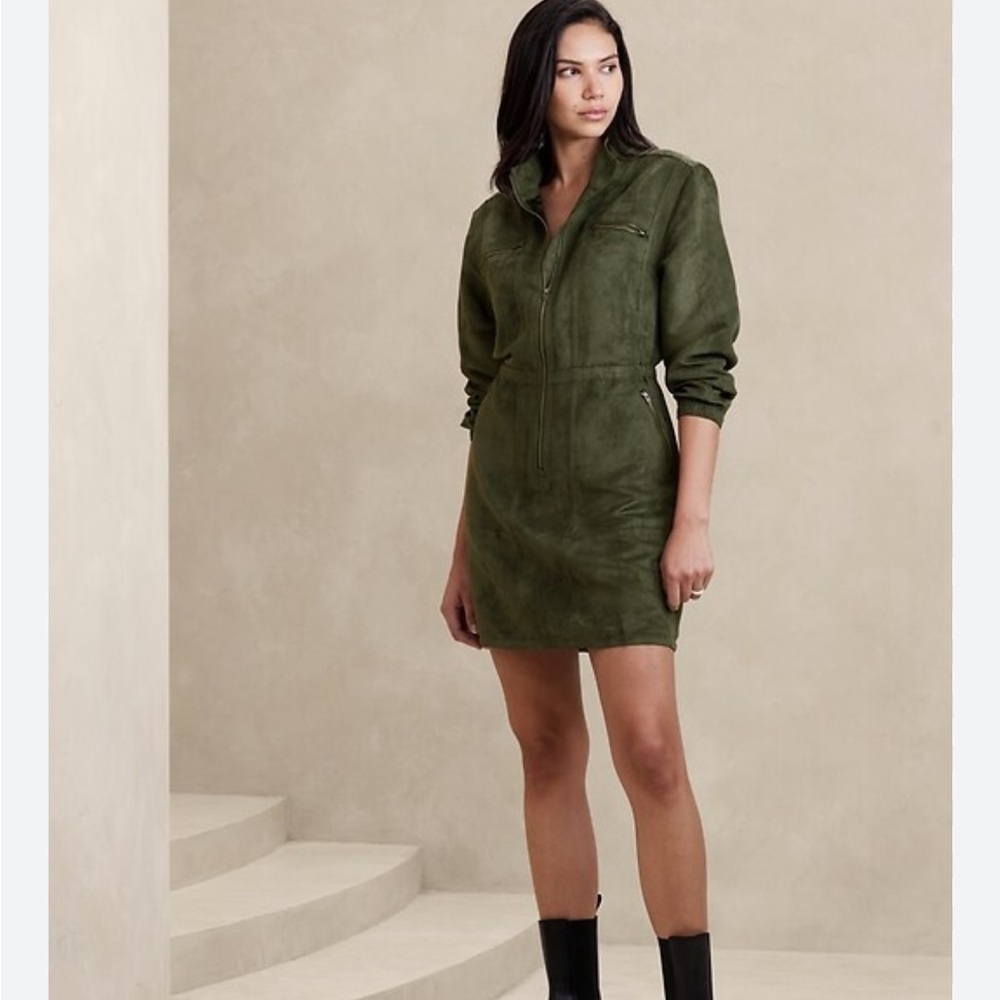 Banana Republic Vegan Suede Mini Dress Medium NEW!
